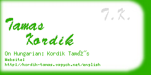 tamas kordik business card